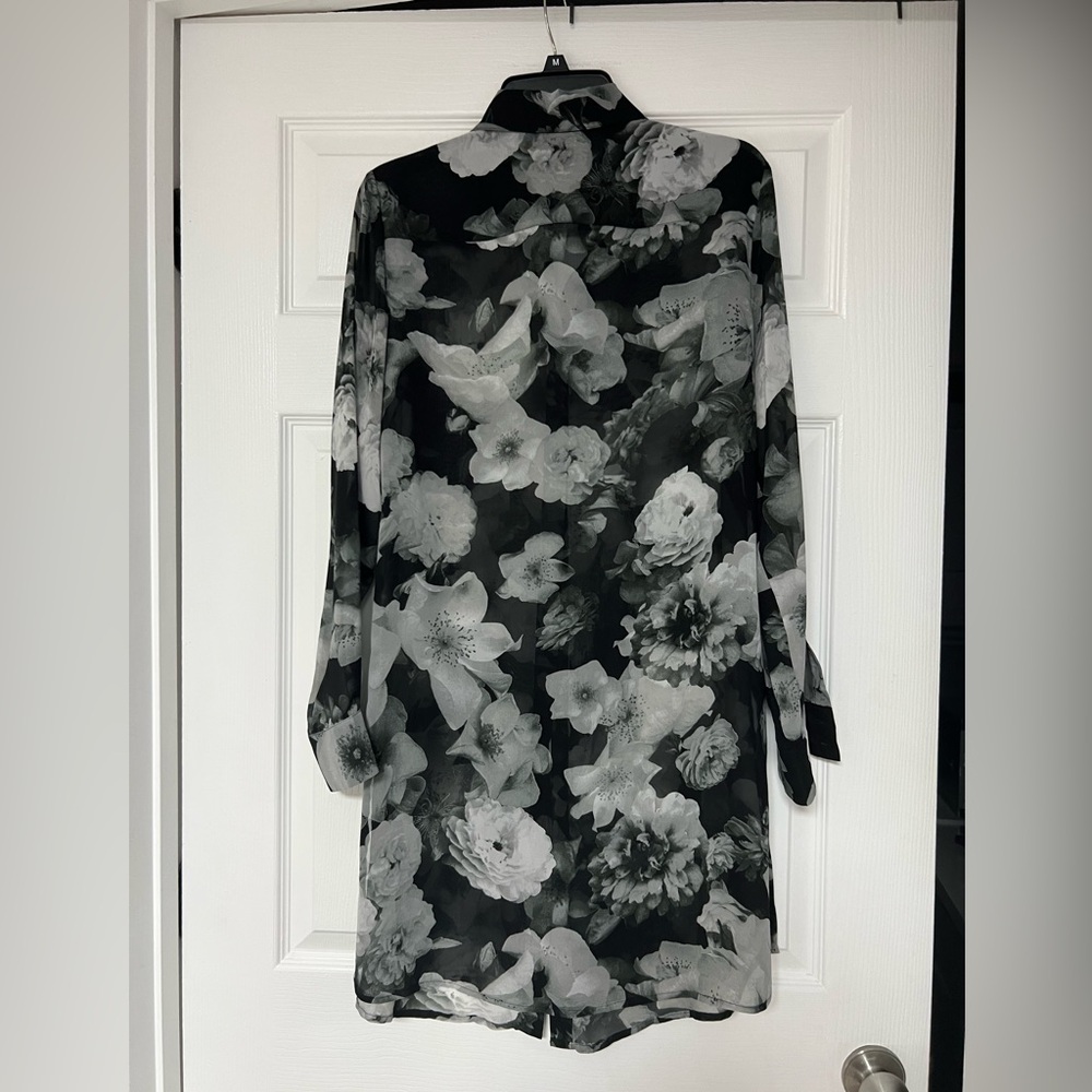Calvin Klein Floral Black and White Dress